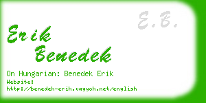 erik benedek business card